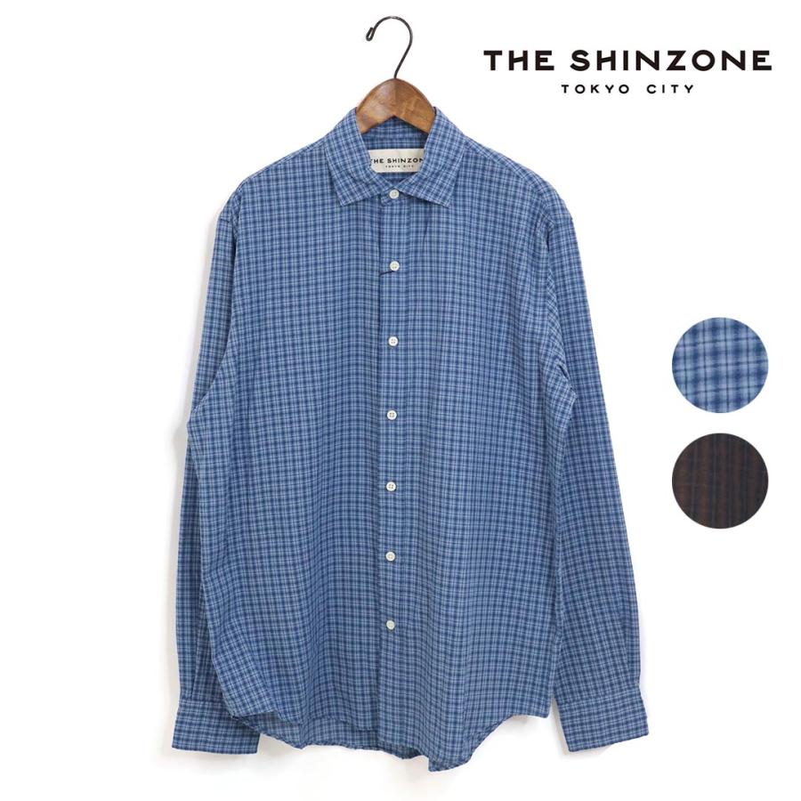 美品 THE SHINZONE チェック ペックシャツ ブルー ゆったり 羽織 THE SHINZONE（ザ シンゾーン） ☆レディース/THE SHINZONE