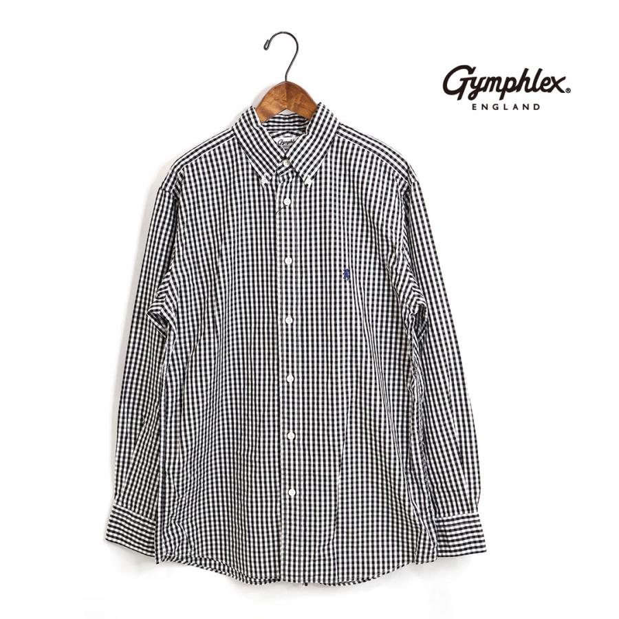 GYMPHLEX（ジムフレックス） メンズ ギンガムチェック長袖ボタンダウン
