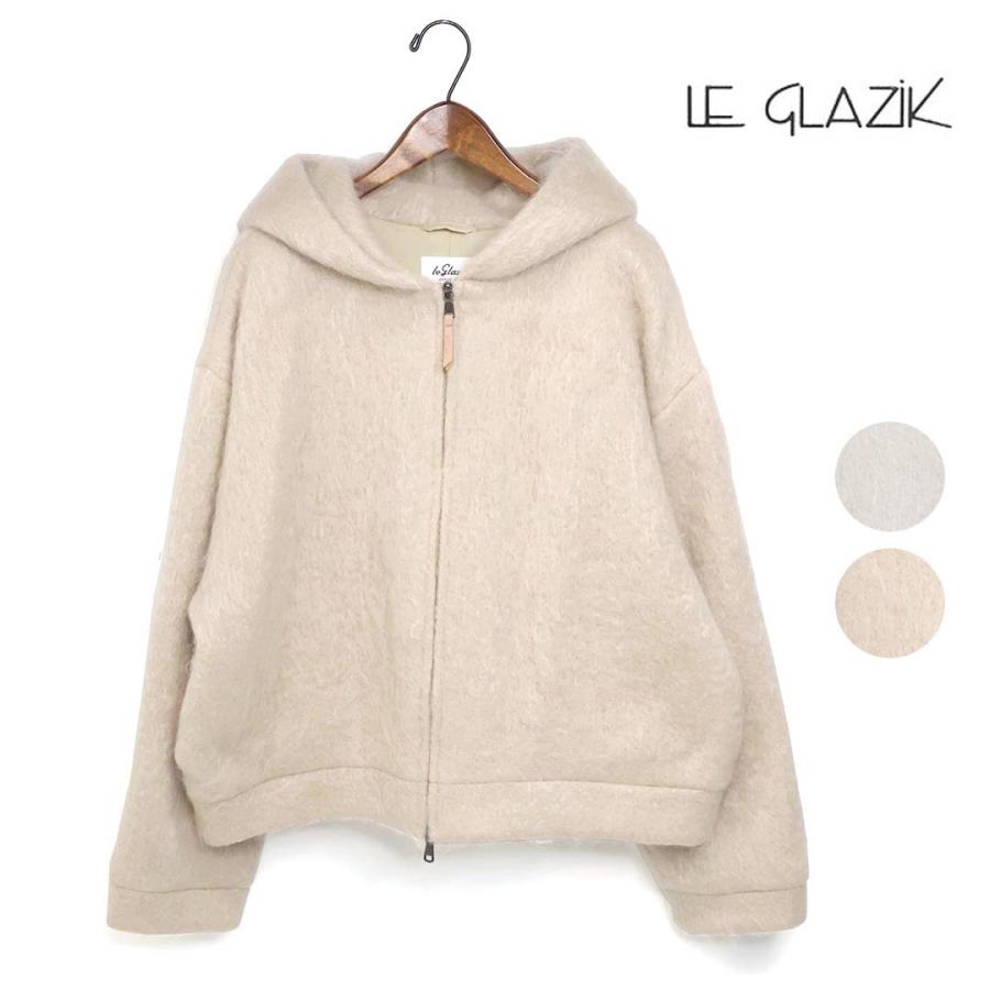 【値下】LE GLAZIK ウールモヘヤ ジップパーカー LE GLAZIK（ルグラジック） ☆レディース ウールモヘア ジップパーカー