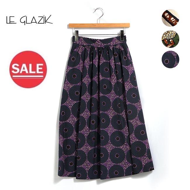 ☆レディース/LE GLAZIK/ルグラジック/バティックギャザーフレア  
