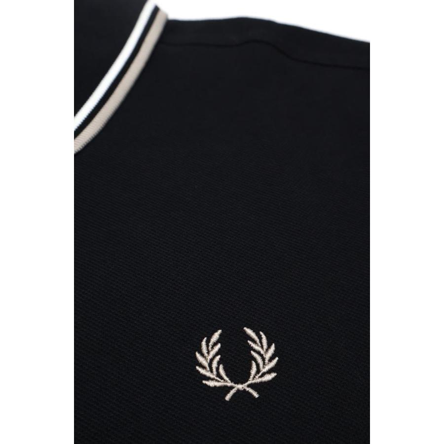 【美品•XL】フレッドペリー ポロシャツ 紺色 ヒットユニオン 刺繍ロゴ 鹿の子 FRED PERRY（フレッドペリー） メンズ レディース ライン入り鹿の子