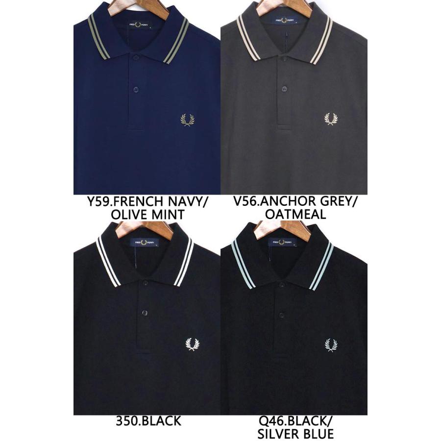 FRED PERRY オリーブ ポロシャツ M FRED PERRY メンズ フレッドペリー ライン入り鹿の子ポロシャツ