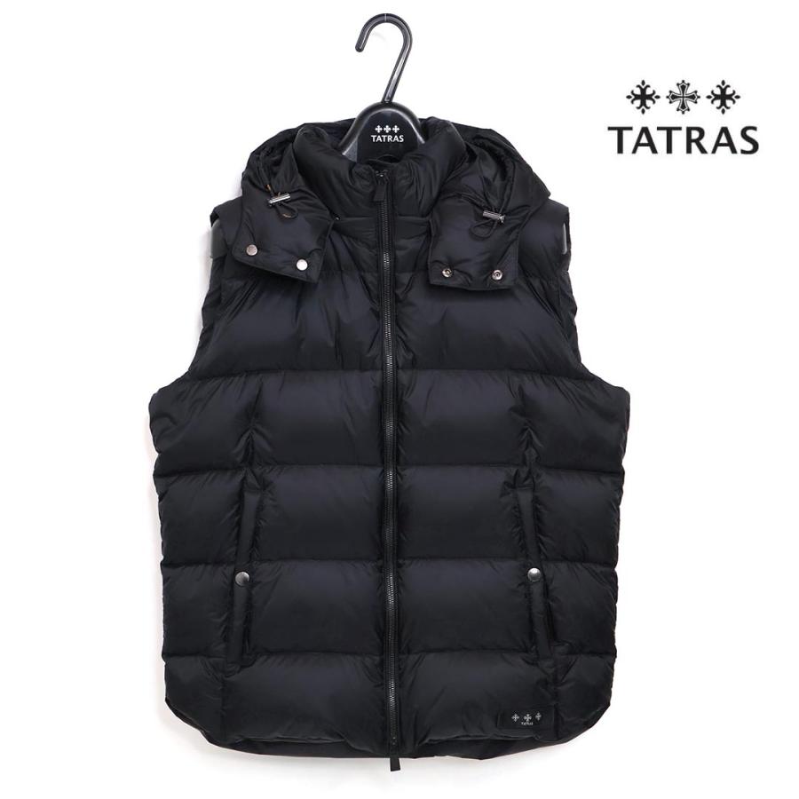 TATRAS タトラス ダウンベスト 02 ブラック MTAT24A4842-D TATRAS（タトラス） ☆メンズ POSEIDONE ポセイドーネ フード付き