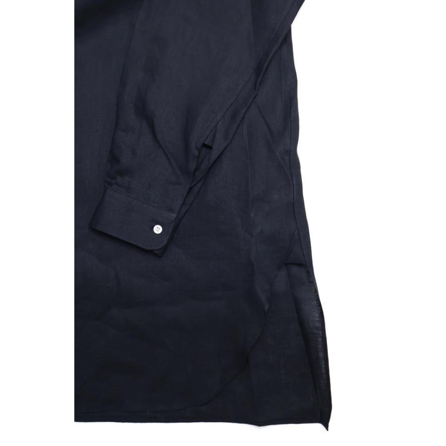 【美品】 ORCIVAL オーシバル リネン バンドカラーシャツ 5 ネイビー ORCIVAL SALE！オーシバル オーチバル バンド カラー シャツ