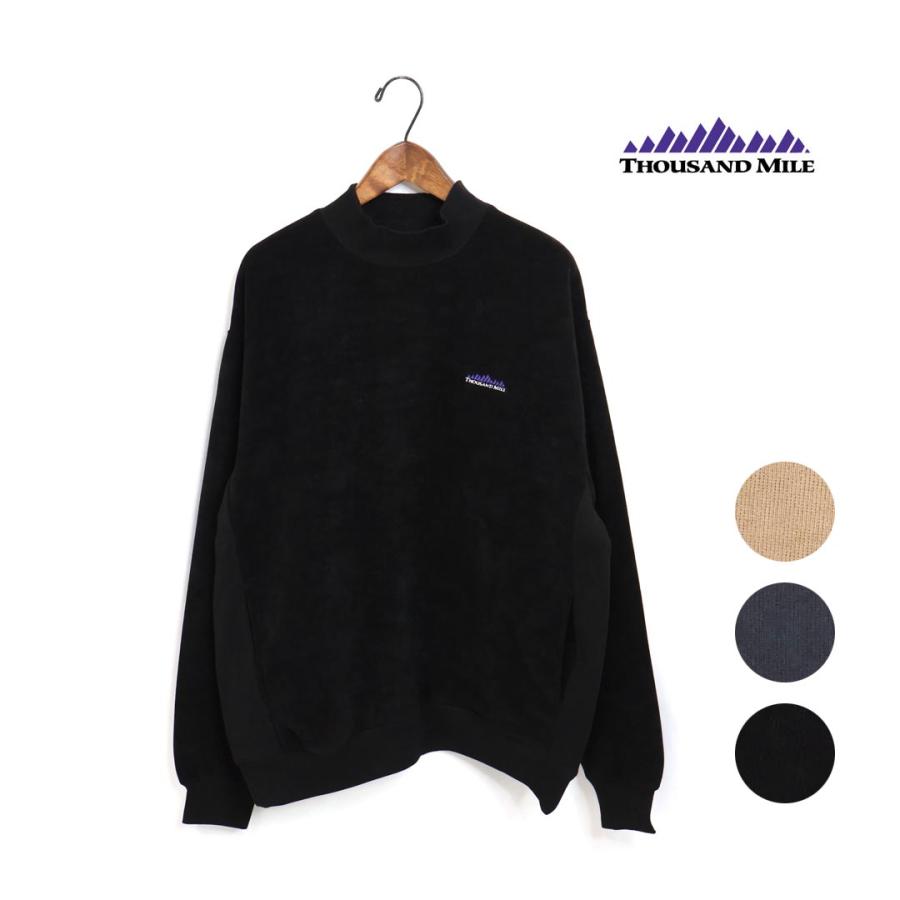 新品 THOUSAND MILE ニットフリース モックネック ブラック L THOUSAND MILE（サウザンドマイル） メンズ/THOUSAND MILE/サウザンド