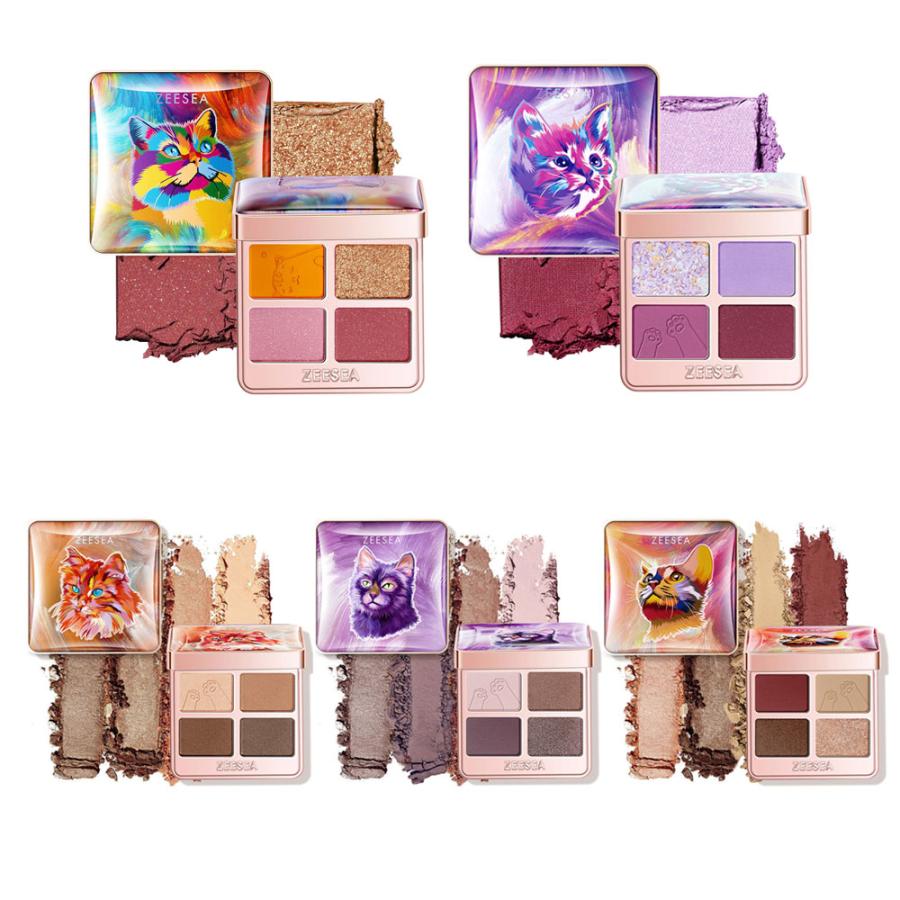 Zeesea 動物シリーズ 四色 アイシャドウパレット 猫 4color Eyeshadow Palette 中国コスメ Zeesea アイシャドウ 目元メイク 涙袋メイク Tipsy Kitty Eyeshadow スターコスメ 通販 Yahoo ショッピング