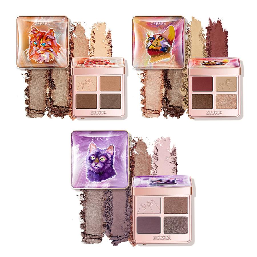 Zeesea 動物シリーズ 四色 アイシャドウパレット 猫 4color Eyeshadow Palette 中国コスメ Zeesea アイシャドウ 目元メイク 涙袋メイク キラキラメイク Tipsy Kitty Eyeshadow Copy02 スターコスメ 通販 Yahoo ショッピング