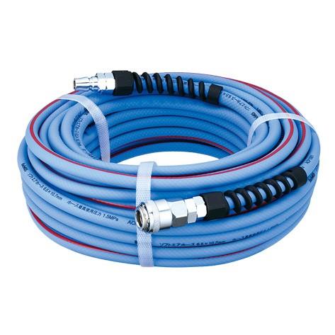 hiroka出品 2本セット 内径6mm×外径10mm エアーホースソフト パオック：ソフトエアホースカプラ付（10m） 内径×外径：6.5×10.7mm AG
