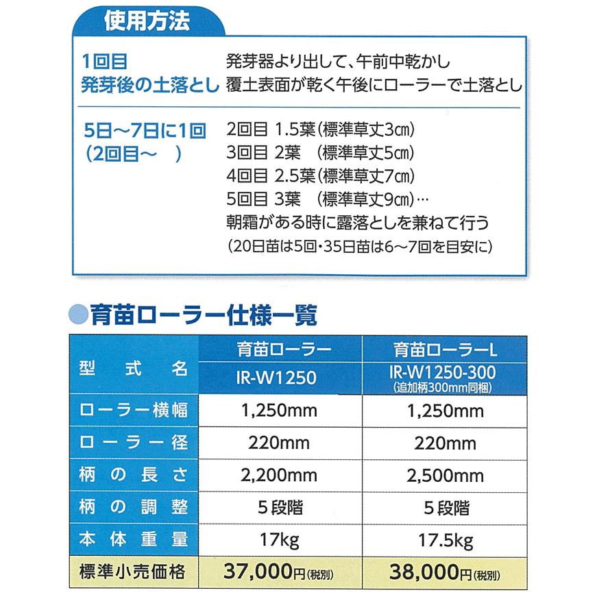 育苗ローラーL 啓文社 IR-W1250-300 ローラー幅1250mm メーカー直送・代引不可｜star-fields｜03