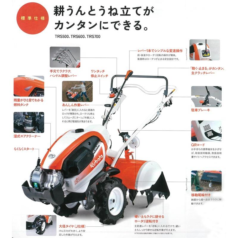 クボタ TR500 陽菜 耕運機 管理機 家庭菜園 最大4.3馬力 【公式通販】