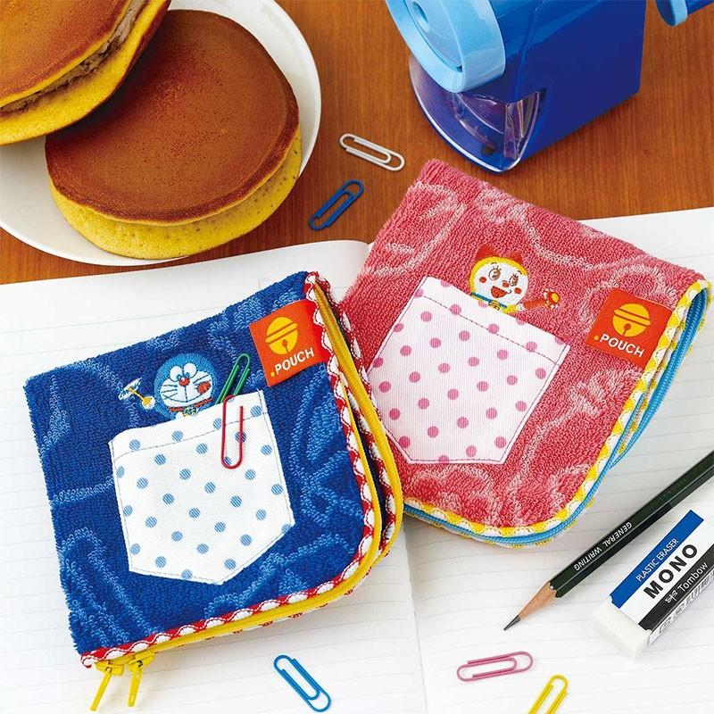 フラットポーチ☆ハンカチ☆ハンドメイド☆オーダーページ【65】 どっとポーチ ポケット ドラえもん ドラミちゃん ピンクAF （タオル