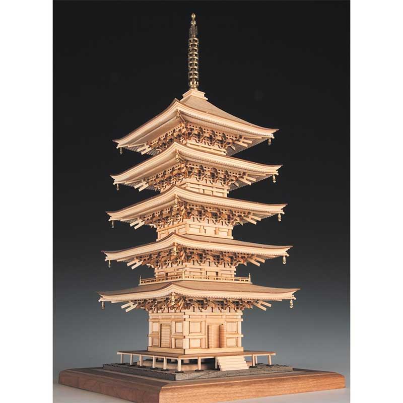 ウッディジョー 木製模型 1/75 瑠璃光寺 五重塔_1