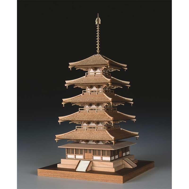 ウッディジョー 木製模型 1/150 法隆寺 五重の塔 : エアガン ホビーの