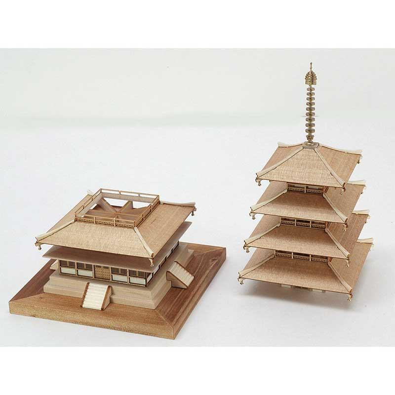 ウッディジョー 木製模型 1/150 法隆寺 五重の塔 : エアガン ホビーの