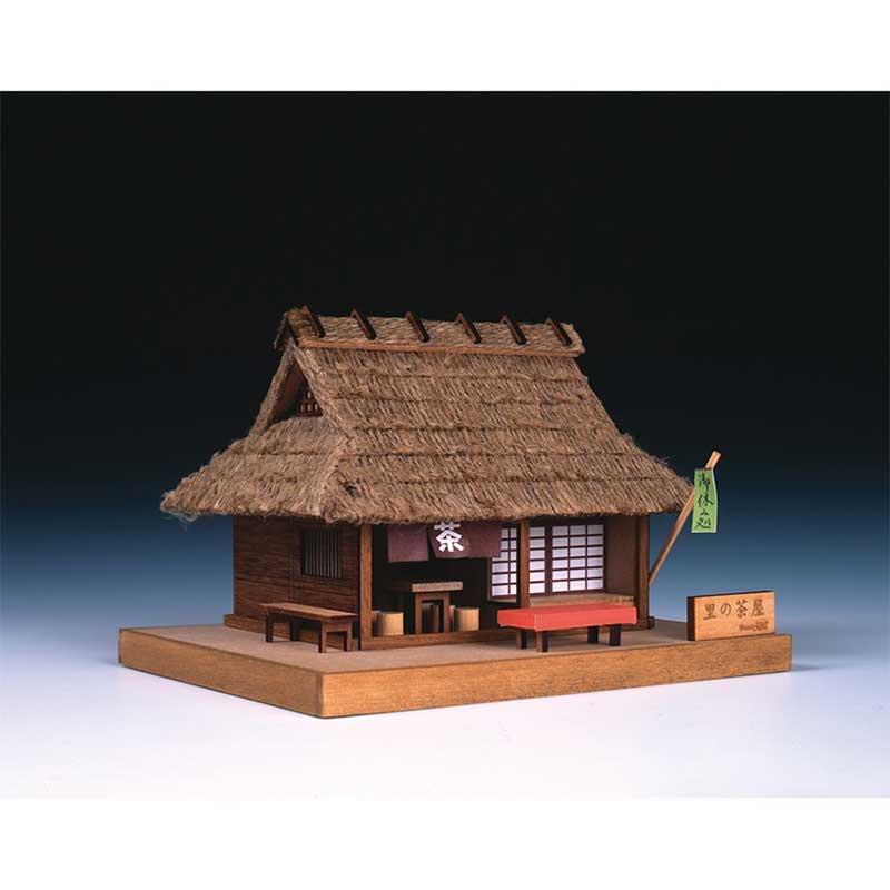 ウッディジョー 木製模型 ミニ建築 No.3 里の茶屋 : エアガン ホビーの