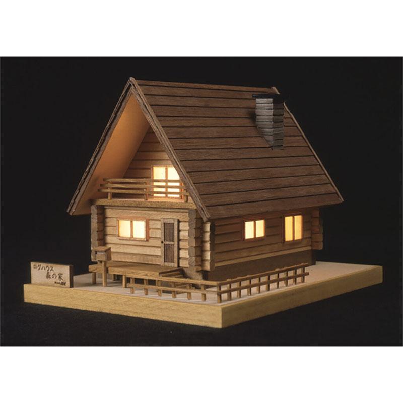 ウッディジョー あかり No.2 ログハウス 森の家 （木製 建築 模型）