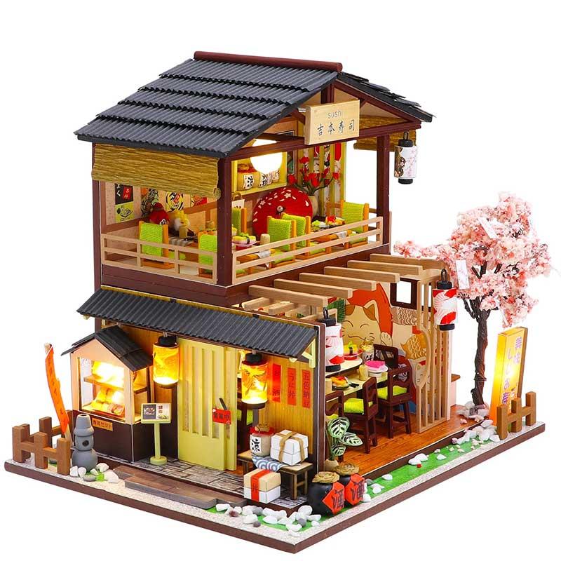 ハイテック DIYミニチュアハウスキット 1/24 すし屋 DIYKIT-01