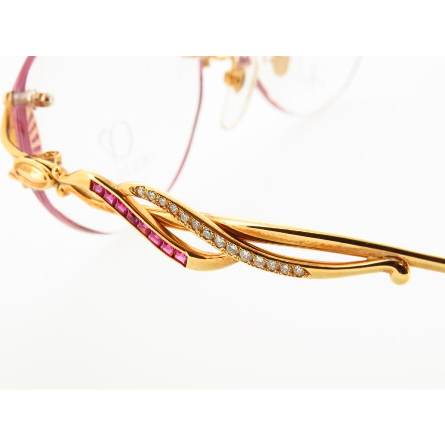 金無垢 K18 ゴールド クレサンベール ダイヤ ルビー 縁なし スリー