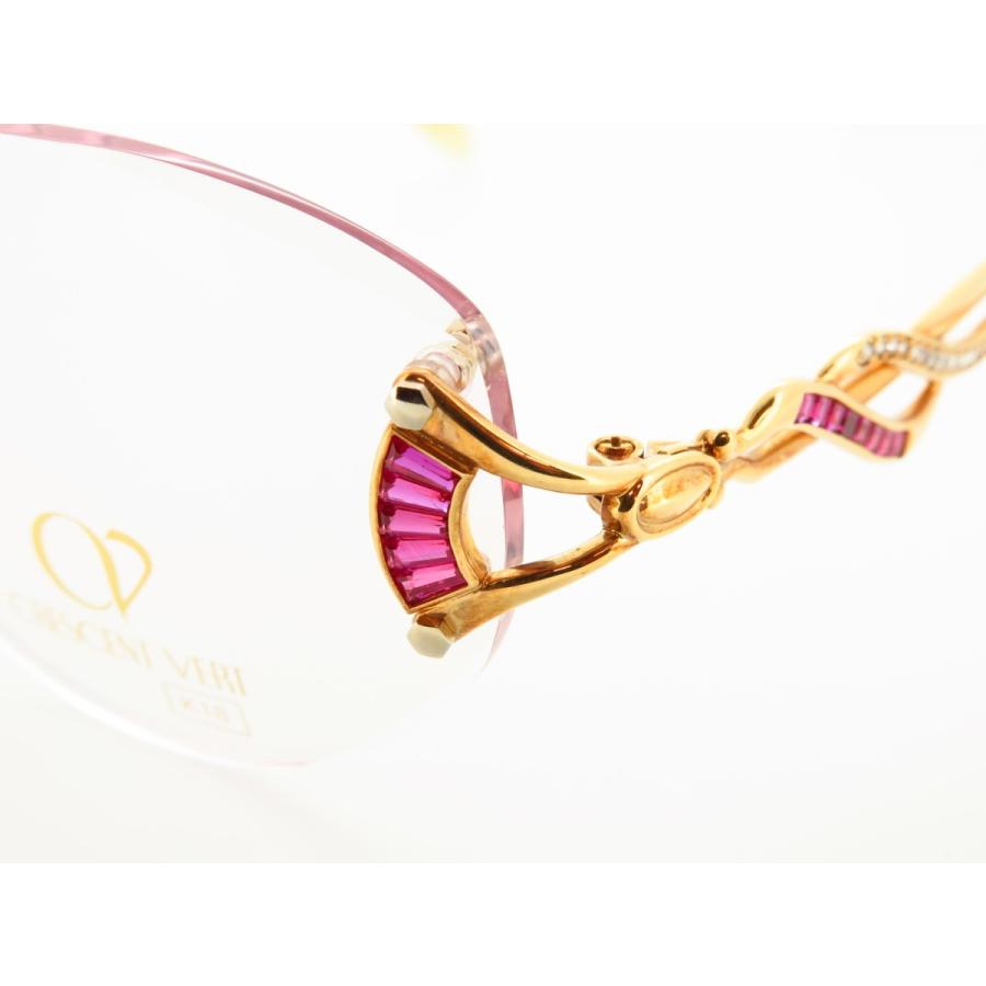 金無垢 K18 ゴールド クレサンベール ダイヤ ルビー 縁なし スリー 
