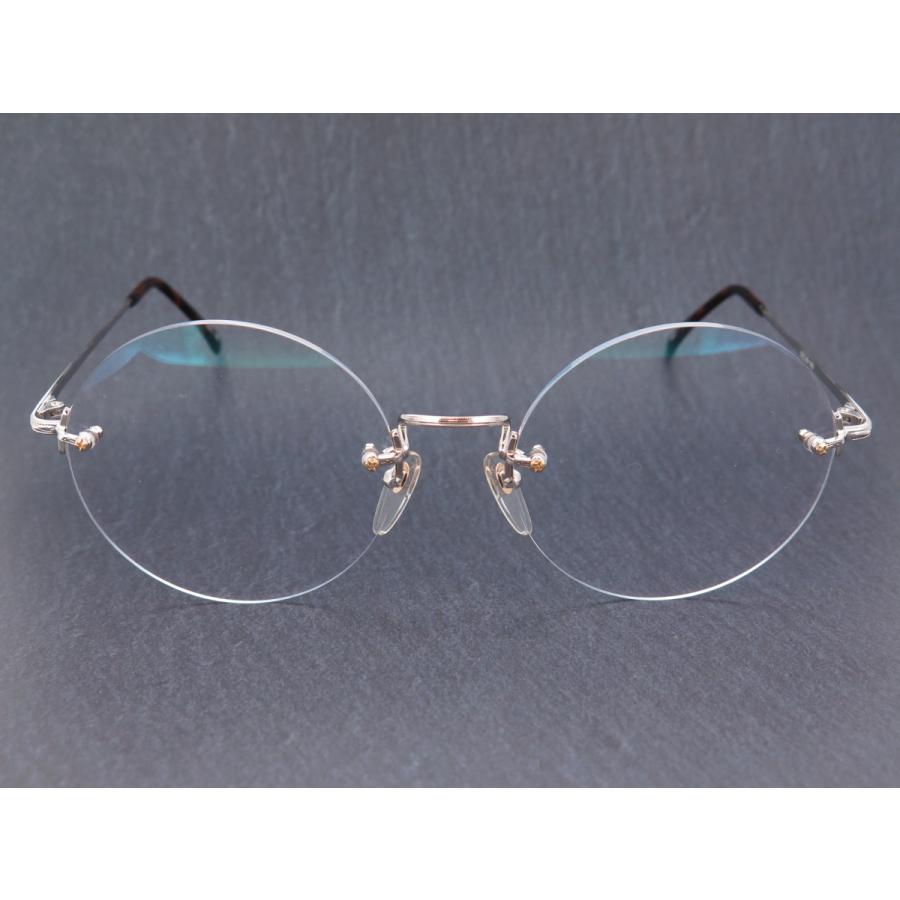 ウシジマくん風 丸型 縁なし 伊達メガネ UVカット付レンズ u003