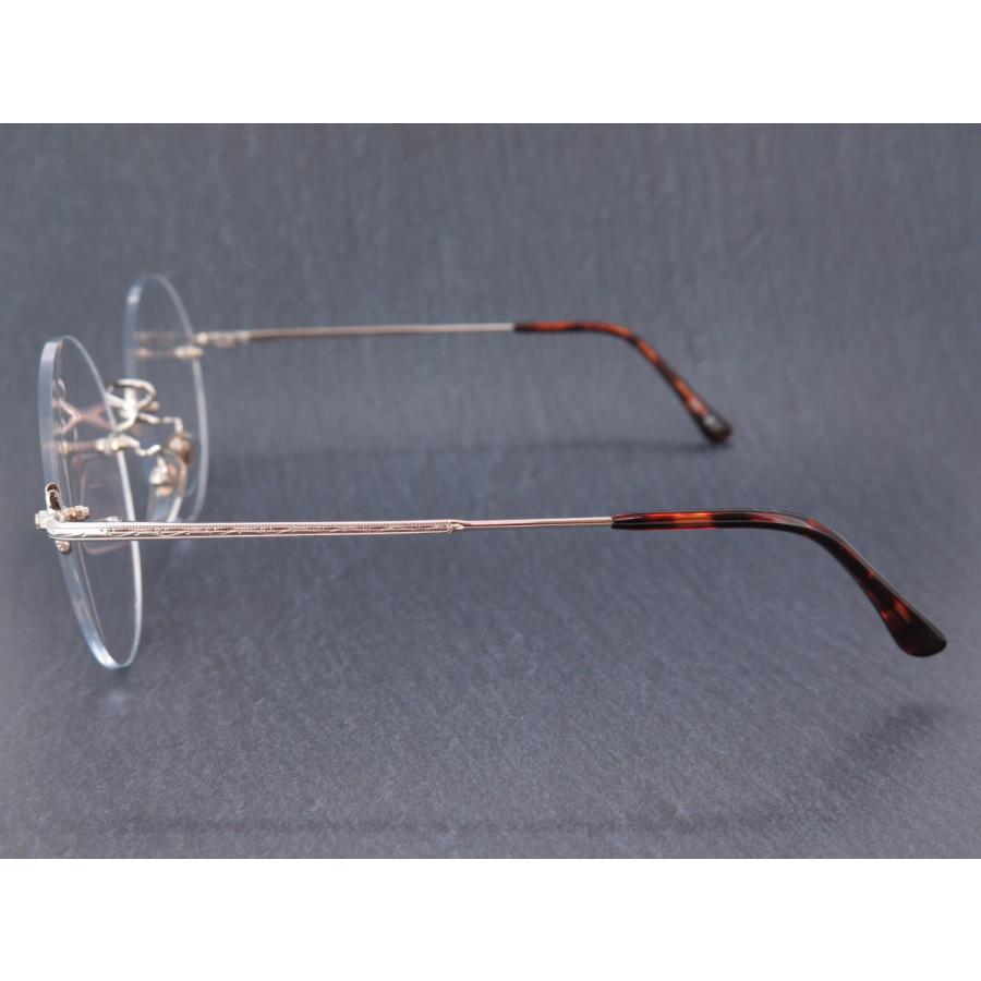 ウシジマくん風 丸型 縁なし 伊達メガネ UVカット付レンズ u003