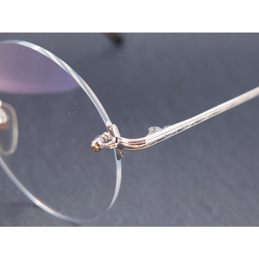 ウシジマくん風 丸型 縁なし 伊達メガネ UVカット付レンズ u003