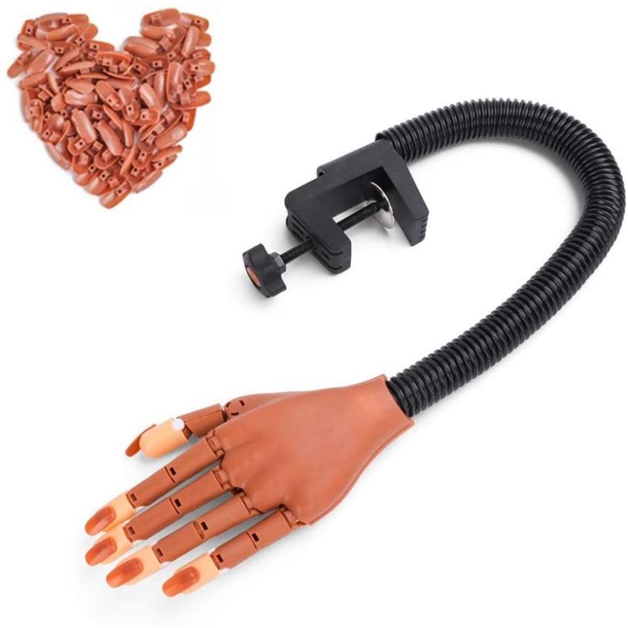 1479円 人気のクリスマスアイテムがいっぱい ハンドマネキン ネイルアートツール 練習用 ネイリストに 初心者 ネイル検定に必要 ネイルチップ付き 100枚 固定式