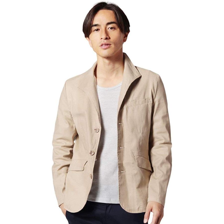 国内最安値 イタリアンジャケット 長袖 綿麻 夏 ジャケット メンズ Spu スプ コットン ベージュ L リネン コート アウター Bredgade28 Dk