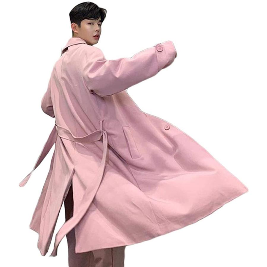 玄関先迄納品 Zhongjue ジュージェン メンズ ロングコート 韓国ファッショ メンズコートおしゃれ 長袖 トレンチコート 秋 チェスターコート ゆったり 花柄 コート アウター