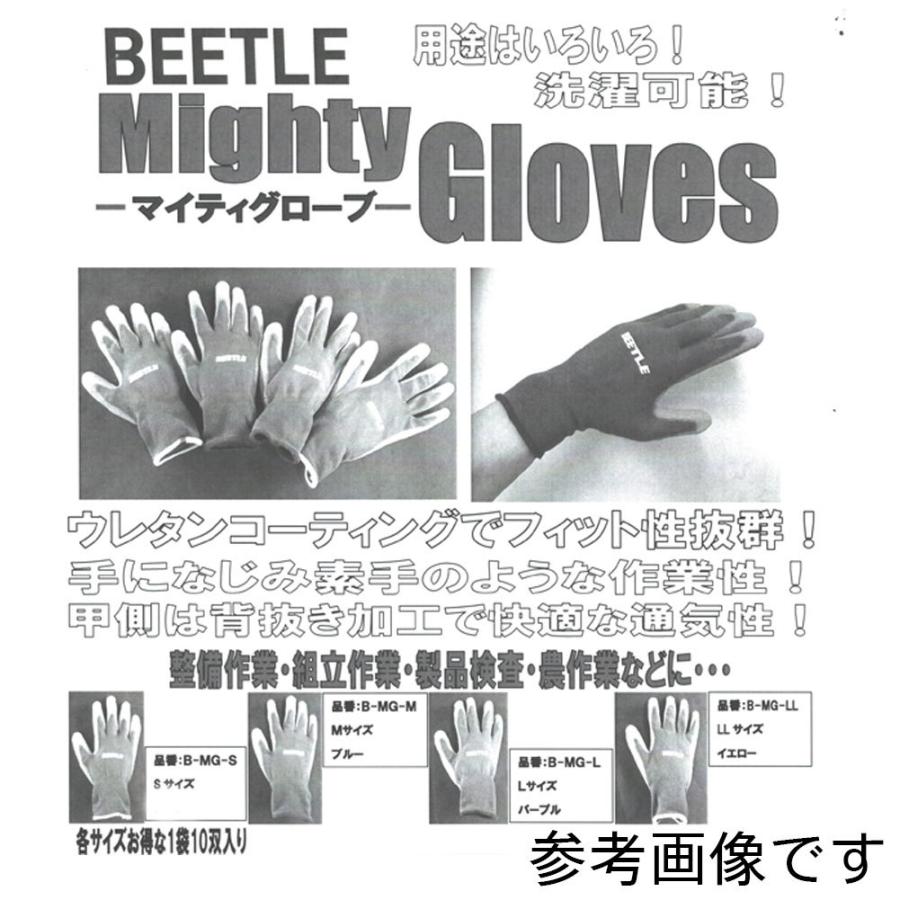 作業用手袋 マイティグローブ Mサイズ ブルー BEETLE B-MG-M