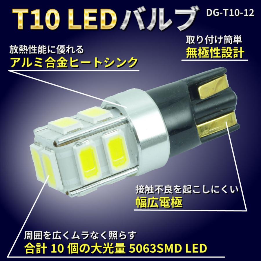 ポジションランプ ライセンスランプ LEDバルブ T10 ホワイト デミオ DY3R DY5R ポジション用 2コセット マツダ DG12｜star-parts2｜02