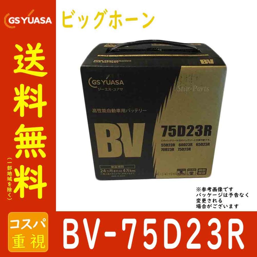 自動車用バッテリー BV-75D23R ビッグホーン 型式GF-UBS26GW H10/02〜対応 GSユアサ BVシリーズ ベーシックバリューシリーズ いすず｜star-parts