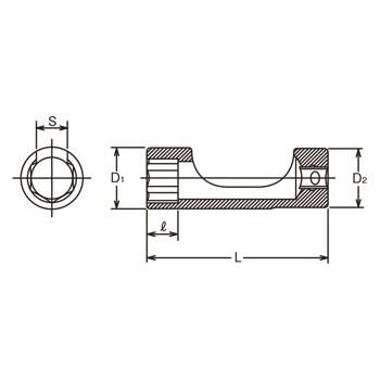 フレアナットソケット（15mm） エンジン回り 3300FN-15 自動車専用工具 センサー用 KOKEN(山下工業)｜star-parts｜02