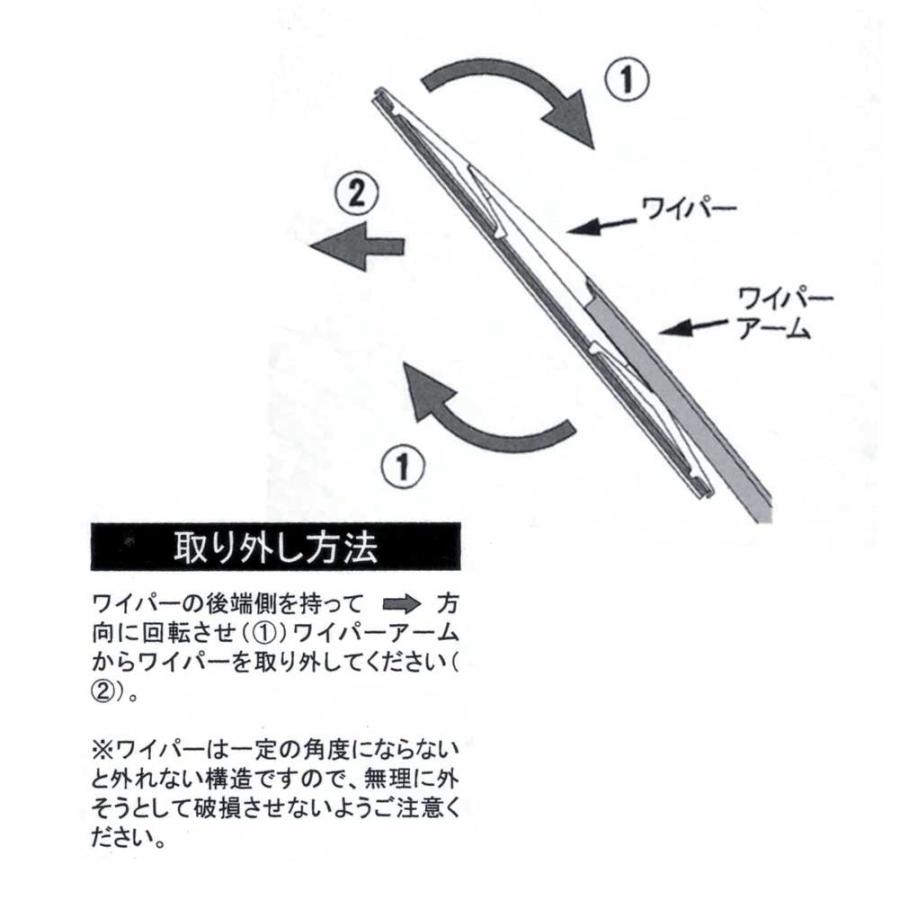 StarParts リア用樹脂製ワイパーブレード ホンダ フィット 型式GE6/GE7/GE8/GE9/GP1用 MNGRA35 ゴムサイズ6mm×350mm pbnwbr