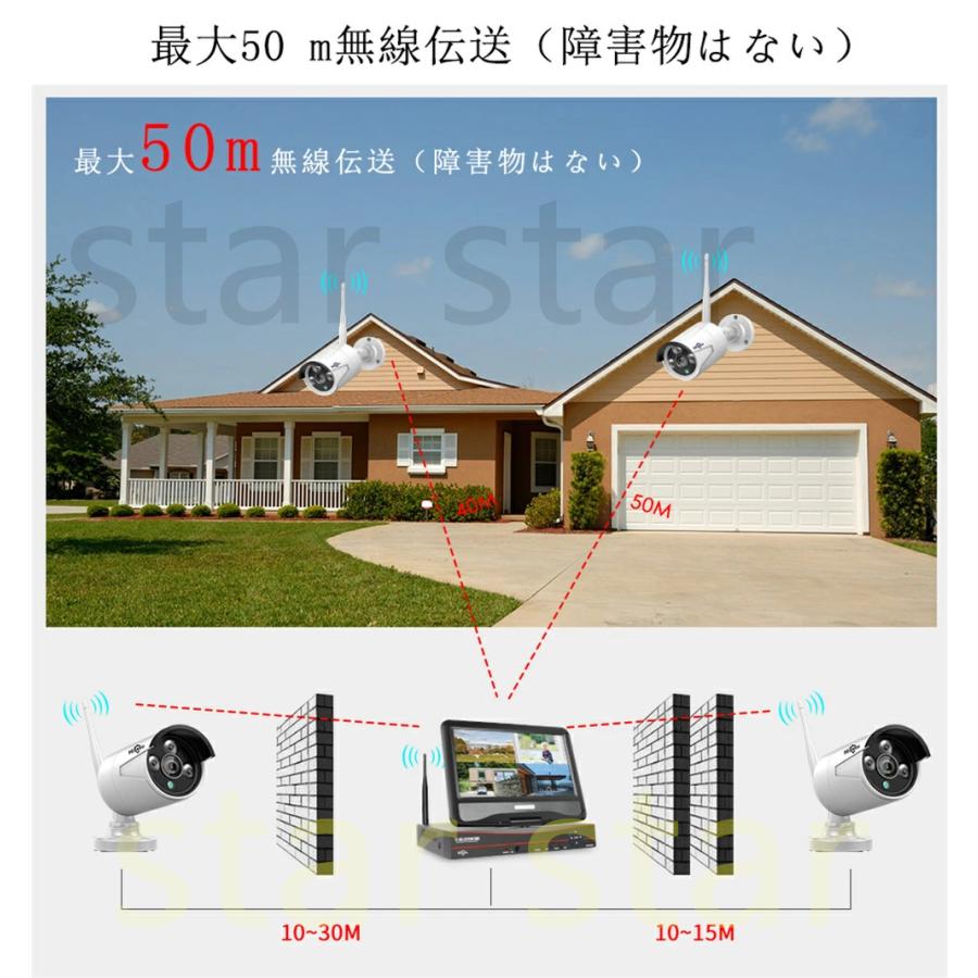 ワイヤレス 防犯カメラ セット Hiseeu 屋外セキュリティカメラ 10.1