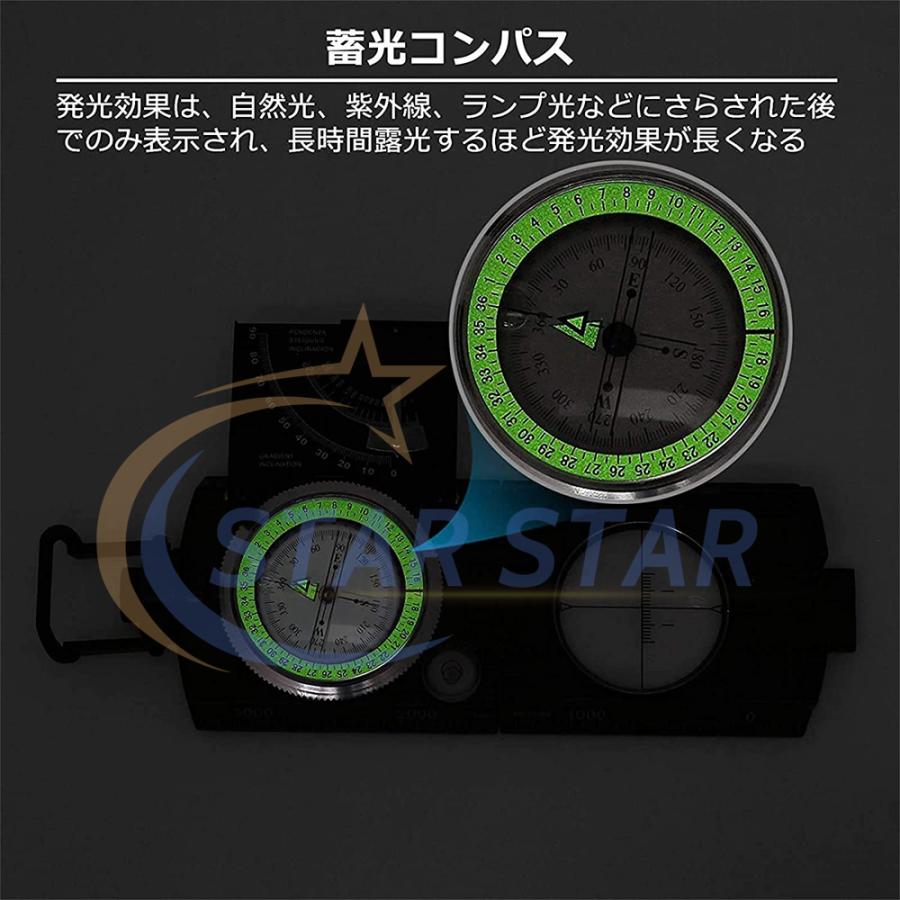 方位磁石 コンパス 方位磁針 高精度 ミリタリーコンパス ルーペ
