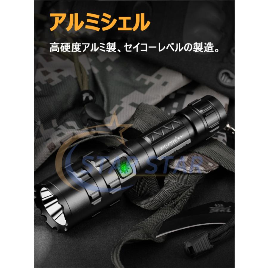 懐中電灯 LED ハンディライト 充電式 超高輝度 1200ルーメン 強力 軍用