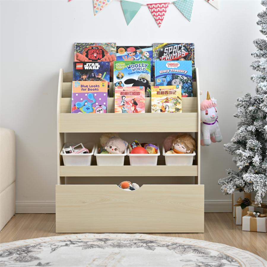 絵本ラック 絵本棚大容量本棚収納ラック多機能 おもちゃ収納 収納ボックス子供部屋 絵本ラック 絵本棚 大容量 本棚 収納ラック おもちゃ収納 収納