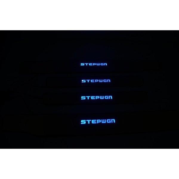 STEPWGN（ ステップワゴン）スカッフプレートLED 青発光 4p すべり止め付き パーツ ホンダ RK系前後期 ステンレス製ガード保護｜star-store2｜04