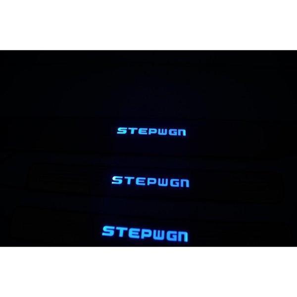 STEPWGN（ ステップワゴン）スカッフプレートLED 青発光 4p すべり止め付き パーツ ホンダ RK系前後期 ステンレス製ガード保護｜star-store2｜06
