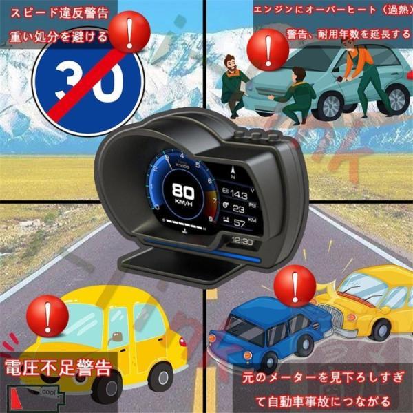 最先端 メーター GPS OBD2 両モード スピードメーター ヘッドアップディスプレイ 簡単取り付け 多機能メーター HUD 12V 追加メーター AP-6 日本語取説｜star-store2｜02