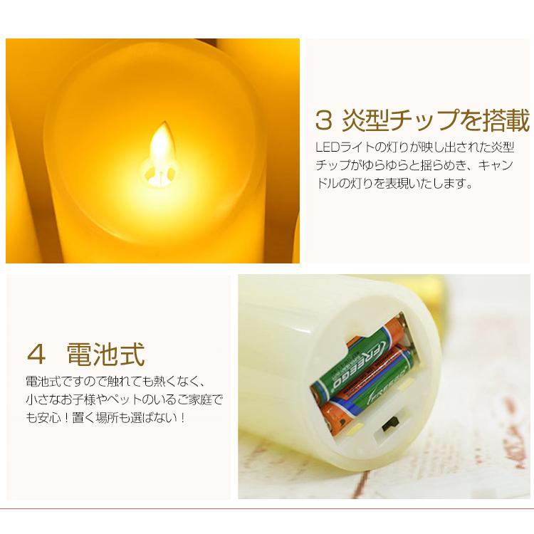 LED キャンドルライト 3本+リモコンセット おしゃれ 間接照明 led