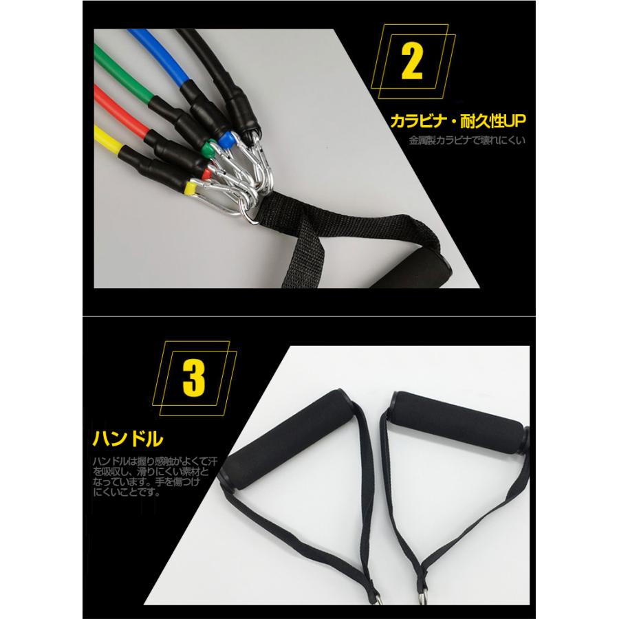 トレーニングチューブ 5本セット エクササイズバンド 筋トレ チューブ