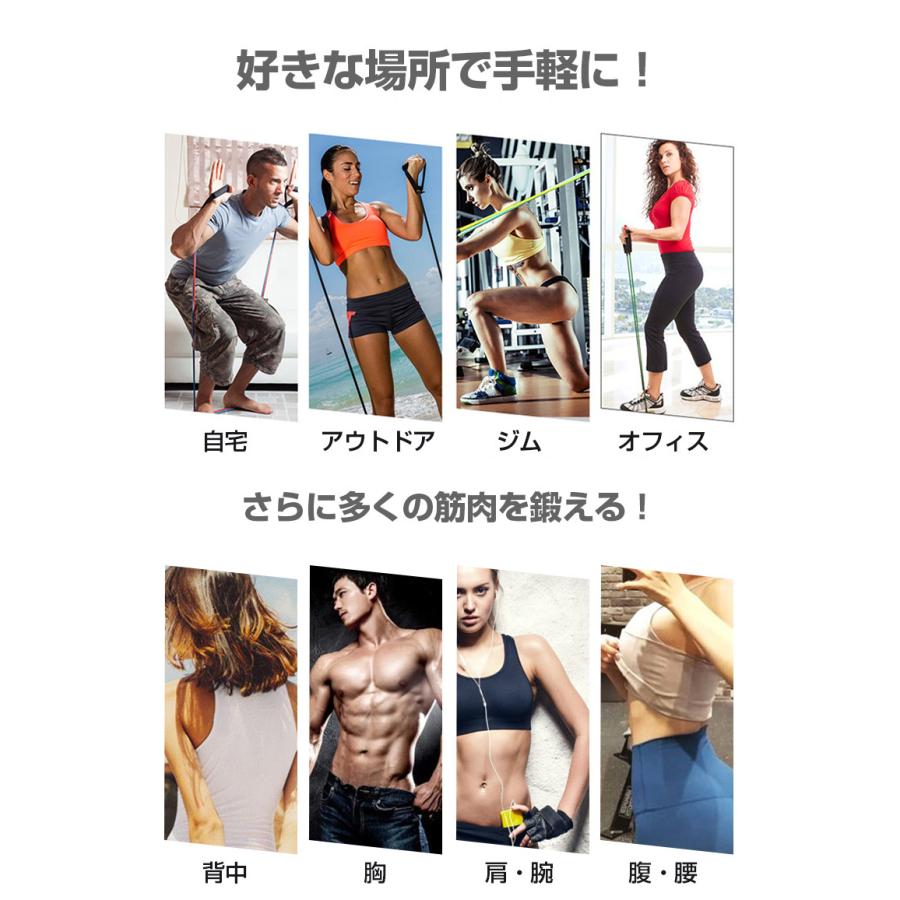 トレーニングチューブ 5本セット エクササイズバンド 筋トレ チューブ