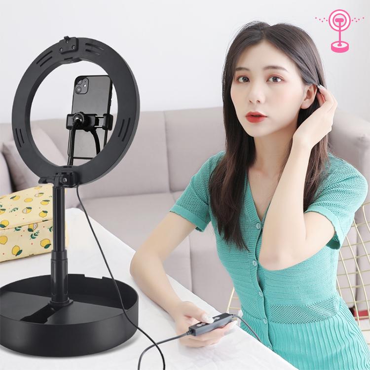 LEDリングライト 撮影用ライト スマホ USB給電 折りたたみ収納 撮影 