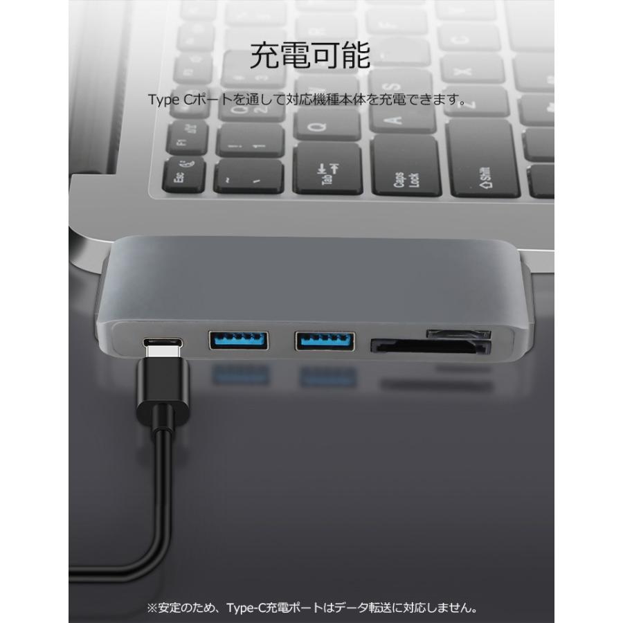 TypeC ハブ USB-C ハブ 5in1 タイプc 変換アダプター usb Type-C Hub HDMI 多機能 USB 3.0 2.0 ポート microSD/SDカードリーダー 急速充電 高速データ転送｜star-stores｜07