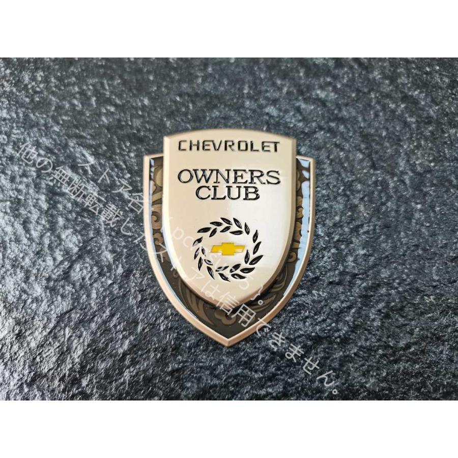 シボレー CHEVROLET ステッカー エンブレム 2枚セット金属製 CLUB カバー 自動車ロゴ入り キズ隠し