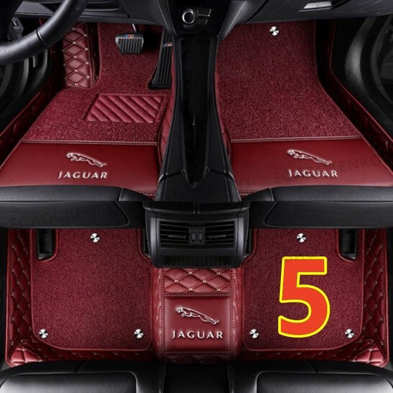 【期間限定】 ジャガー JAGUAR Fペイス X761 2017~ ロゴ ダブルレイヤー フロアマット 車用 本革 内装品 高級 前後座席 右ハンドル用
