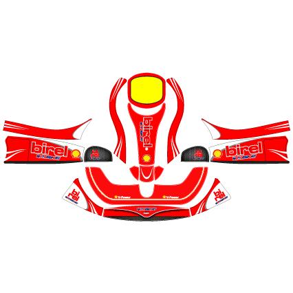 カウルステッカー birel レッドタイプ フリーライン用 レーシング
