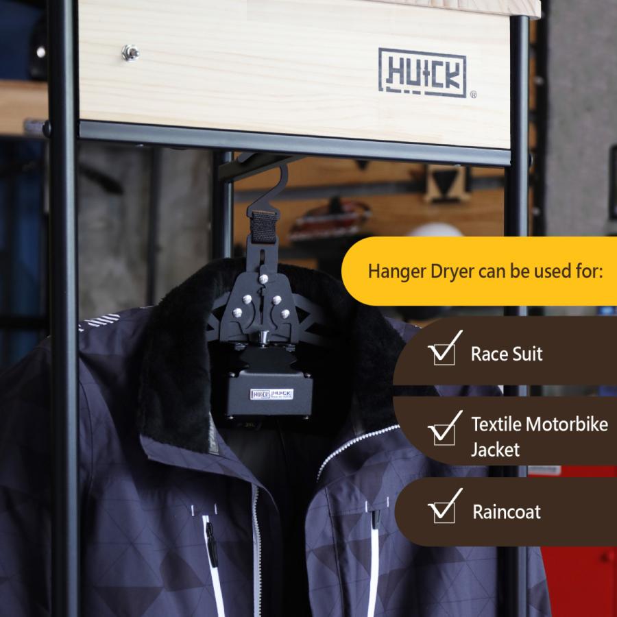 HUCK ポータブルハンガードライヤー H501 USB駆動 3700rpm 乾燥ファン内蔵 レーシングスーツ乾燥機 ハック |  | 06